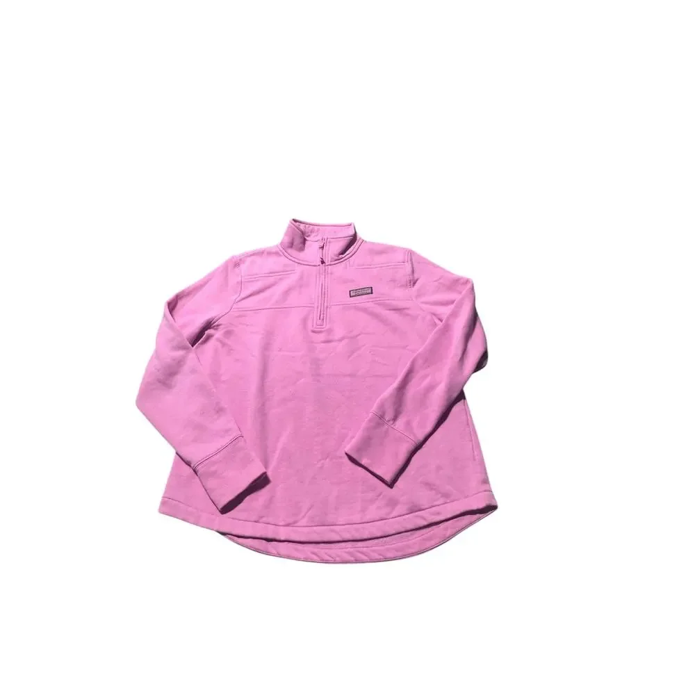 Vineyard Vines Dreamcloth Shep Sweatshirt Womens M Light Pink Quarter-Zip Logo